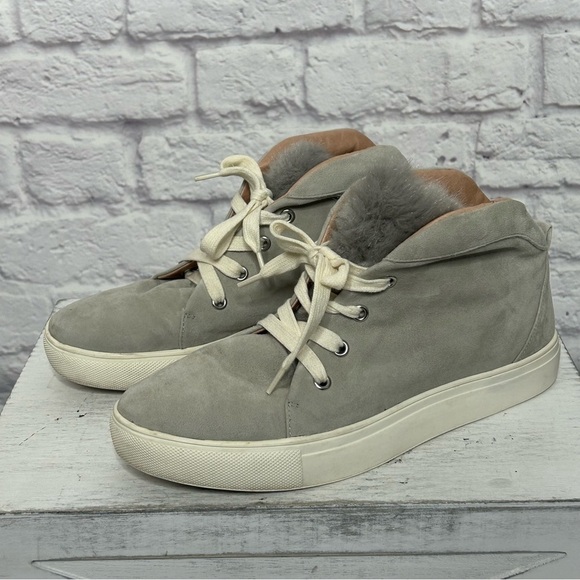 Jaggar Mid-Top Suede Faux Fur Trainer Sneakers - Picture 7 of 16